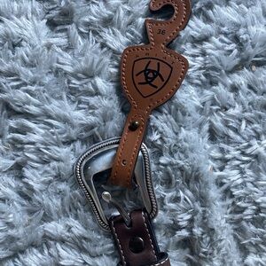 Ariat Havana Leather Belt with Fancy Stitch Detailing- ladies med to large